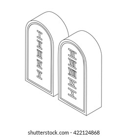 Ten commandments, isometric 3d icon