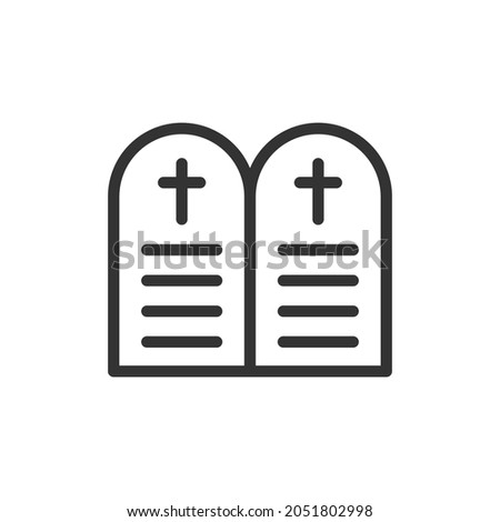 Ten Commandments line icon, sign or symbol. Premium pictogram in trendy outline style. Ten Commandments pixel perfect vector icon isolated on a white background. 