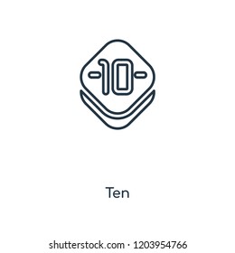 Ten concept line icon. Linear Ten concept outline symbol design. This simple element illustration can be used for web and mobile UI/UX.