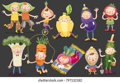 Ten cute funny vegetable characters