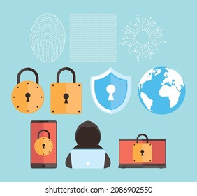 Zehn Cybersicherheitssymbole