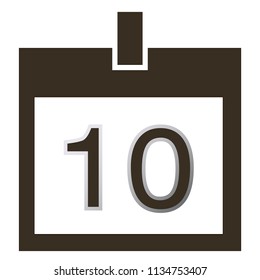 Ten day calendar icon.Vector