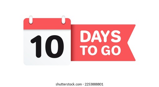 Ten Days To Go Calendar Icon