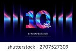 Ten Days to Go - Neon Gradient Futuristic Countdown Background for Events and Promos