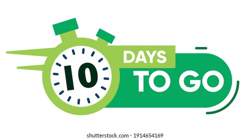 Ten Days Left Icon. 10 Days To Go. Vector Illustration