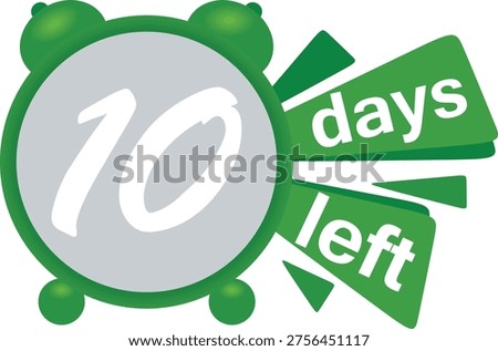 Ten days left icon. vector