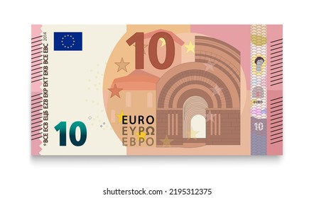 Ten euro banknote isolated on white background