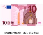 Ten euro banknote on a white background.