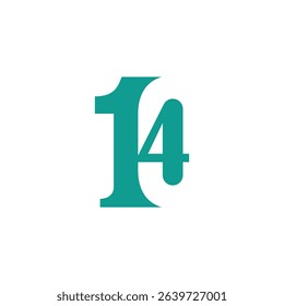 ten four abstract logo modern style