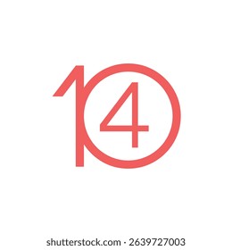 ten four abstract logo modern style
