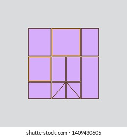 Ten frames for photos and pictures, photo collage.Board and branding presentation. Creative theme.Vector Illustration
