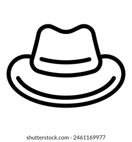 Ten gallon hat icon outline vector. Cowboy straw headgear. Cattleman Stetson cap