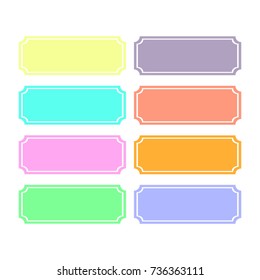 Ten glossy web buttons with bright colored glass and a border of stainless steel
