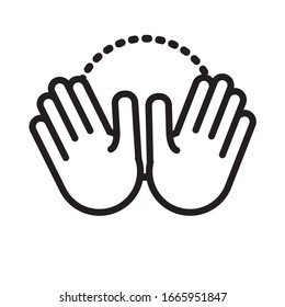 ten hands signal line style vector illustration design