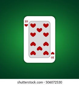 Ten of hearts playing card