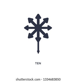 ten icon. Simple element illustration from orientation concept. ten editable symbol design on white background. Can be use for web and mobile.