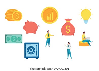 ten invest money set icons