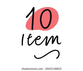 Ten item isolated flat vector illustration on white background