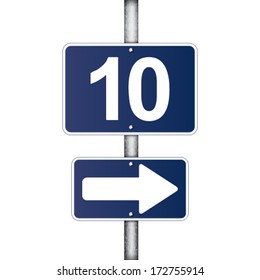 ten kilometer sign