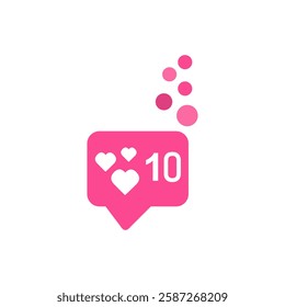 ten likes icon on a white background, vector illustration