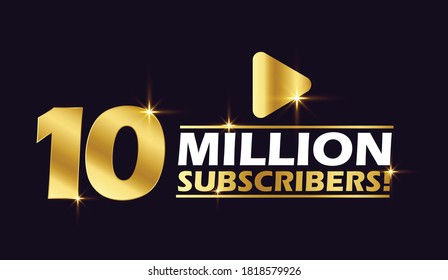 Ten million subscribers with play button celebration