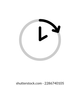 10 Minuten Uhr, einfaches Vektorsymbol