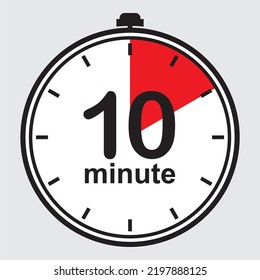 ten minutes icon, ten minute stop watch countdown