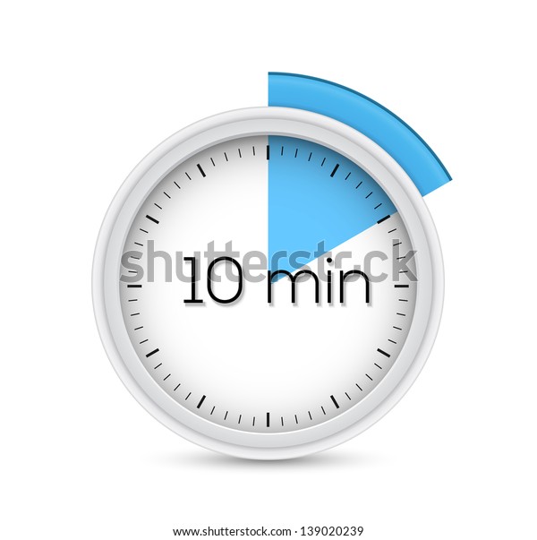 ten minutes stopwatch timer vector illustration stock vector ten min timer