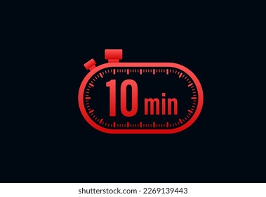 Icono de diseño vectorial de fondo negro con temporizador de diez minutos