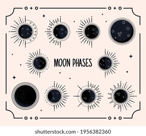 ten moons phases and lettering