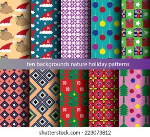 ten nature patterns backgrounds holiday 