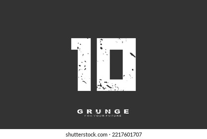 TEN Number grunge for identity. font template vector illustration for your brand.