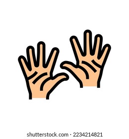 ten number hand gesture color icon vector. ten number hand gesture sign. isolated symbol illustration