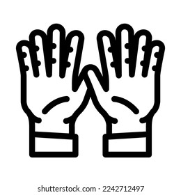 ten number hand gesture line icon vector. ten number hand gesture sign. isolated contour symbol black illustration