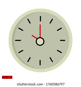 
ten o'clock in a flat style. illustration of a wall clock