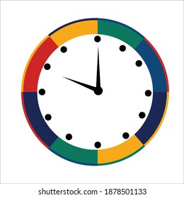 Ten o'clock icon colorful vector trendy design