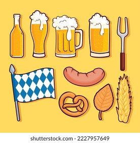 ten oktober fest set icons