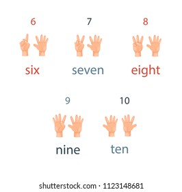 Ten On Fingers Stock Vector (Royalty Free) 1123148681