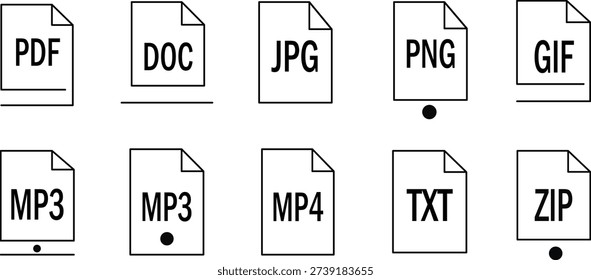 Diez iconos contorno que