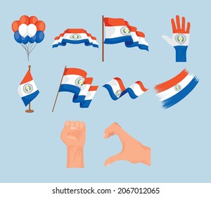 ten Paraguay country set icons