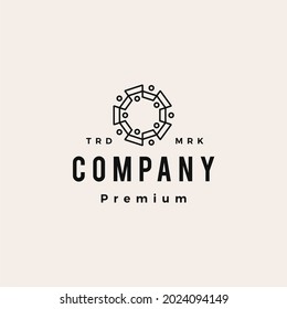ten people family team group of 10 human hipster vintage logo vector icon illustration
