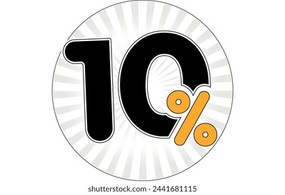 Ten Per Cent Discount Vector for Big Sales Isolated Circle