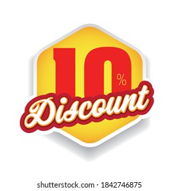 Ten percent discount label vector