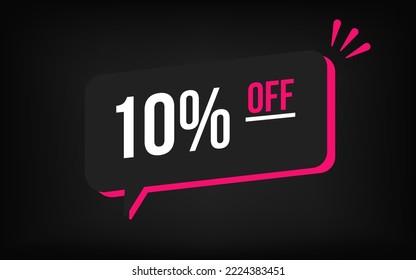 Ten percent off. Black Friday balloon. Pink and black. Modern.
