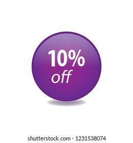 Ten persent off vector button, web design element