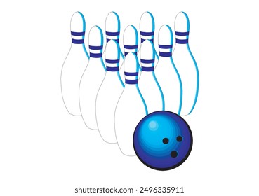 Zehn Stifte Bowling Vektor Art für T-Shirt-Design verwendet + Keramik-Design + Textil-Design + Grafik-Arbeiten usw