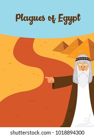 The Ten Plagues - An illustration of the first of the ten plagues of Egypt. the story of Jewish holiday Passover