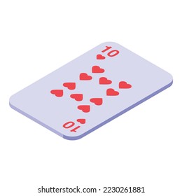 Ten play card icon isometric vector. Black jack. Poker deck