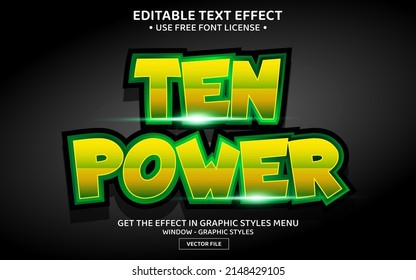 Ten power 3D editable text effect template