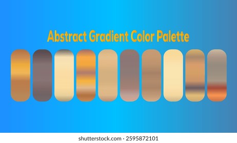 Ten rounded gradient color swatches in earthy tones on a blue background. Perfect for design projects.